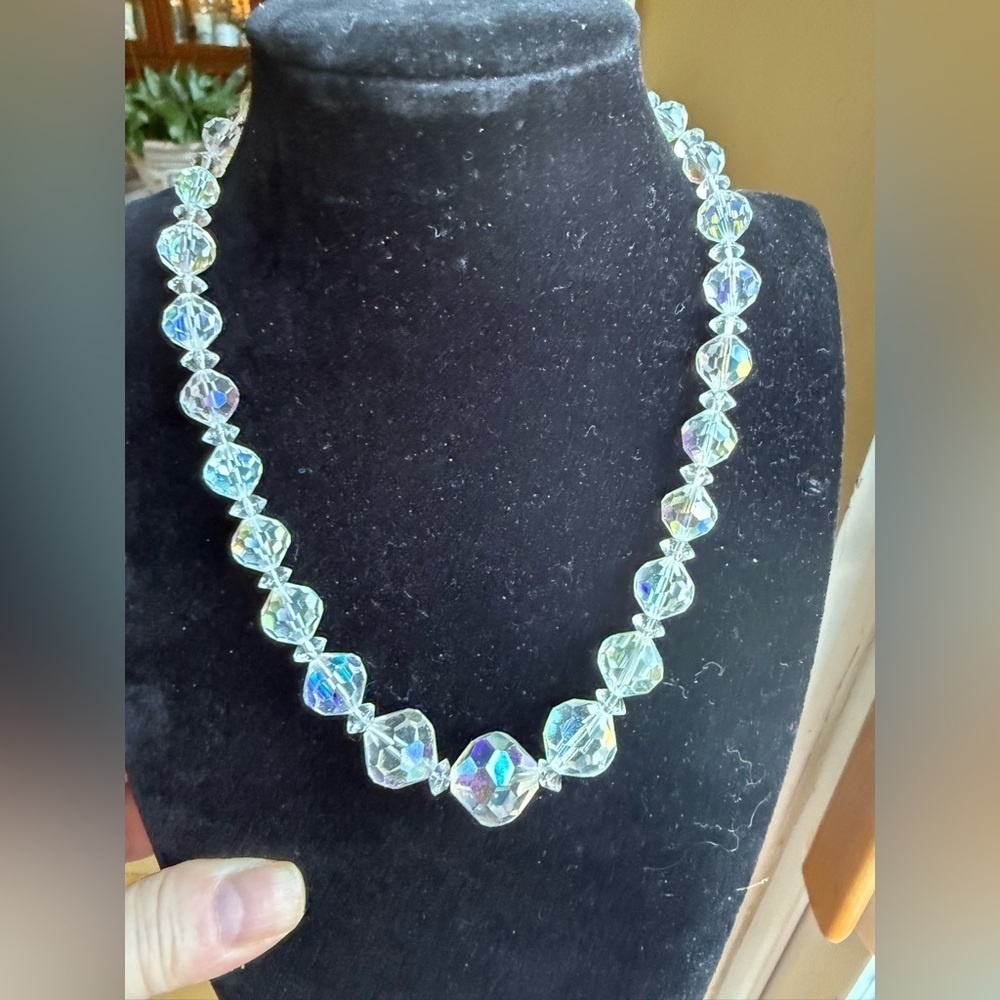 Vintage Aurora Borealis Crystal Sparkling Faceted Beads